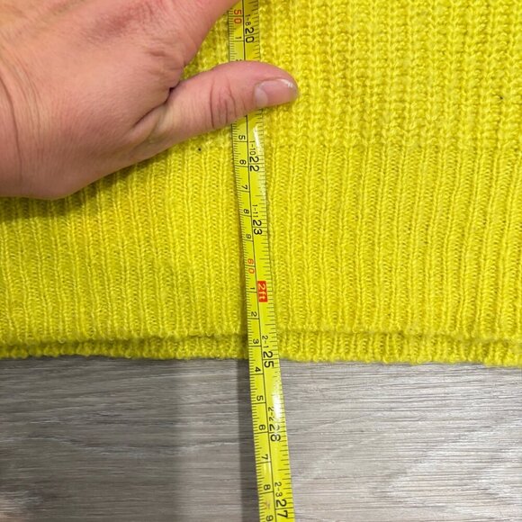 A.C.W. Yellow Oversized Turtleneck Sweater Long Sleeve Cable Knitted Pullover M - Picture 10 of 11